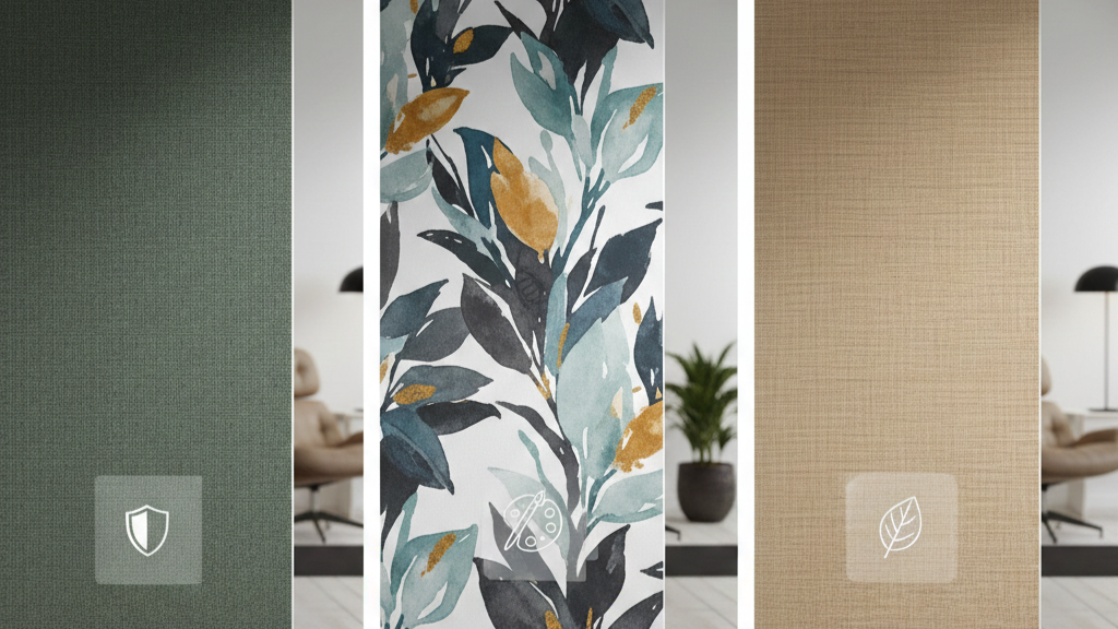 Modern wallcovering texture used in residential interiors